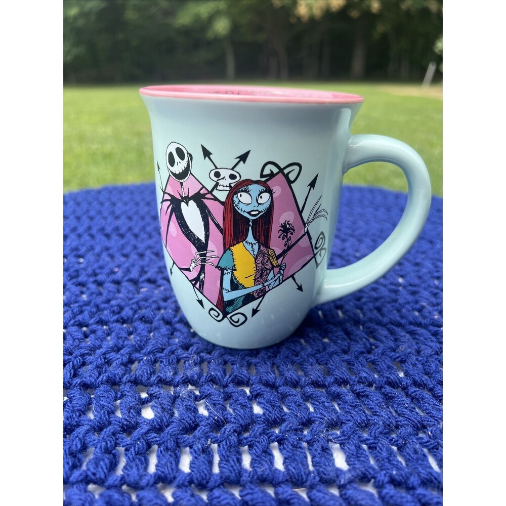 Disney Nightmare Before Christmas Jack Sally "Misfit Love" 16 oz Coffee Cup Mug
